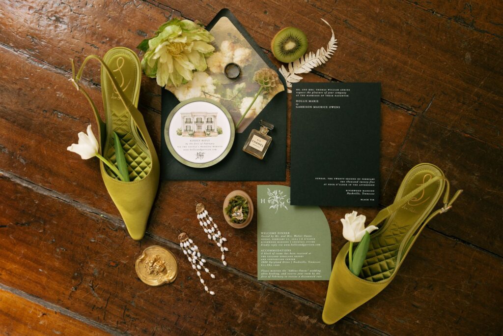 wedding editorial flat lay 
