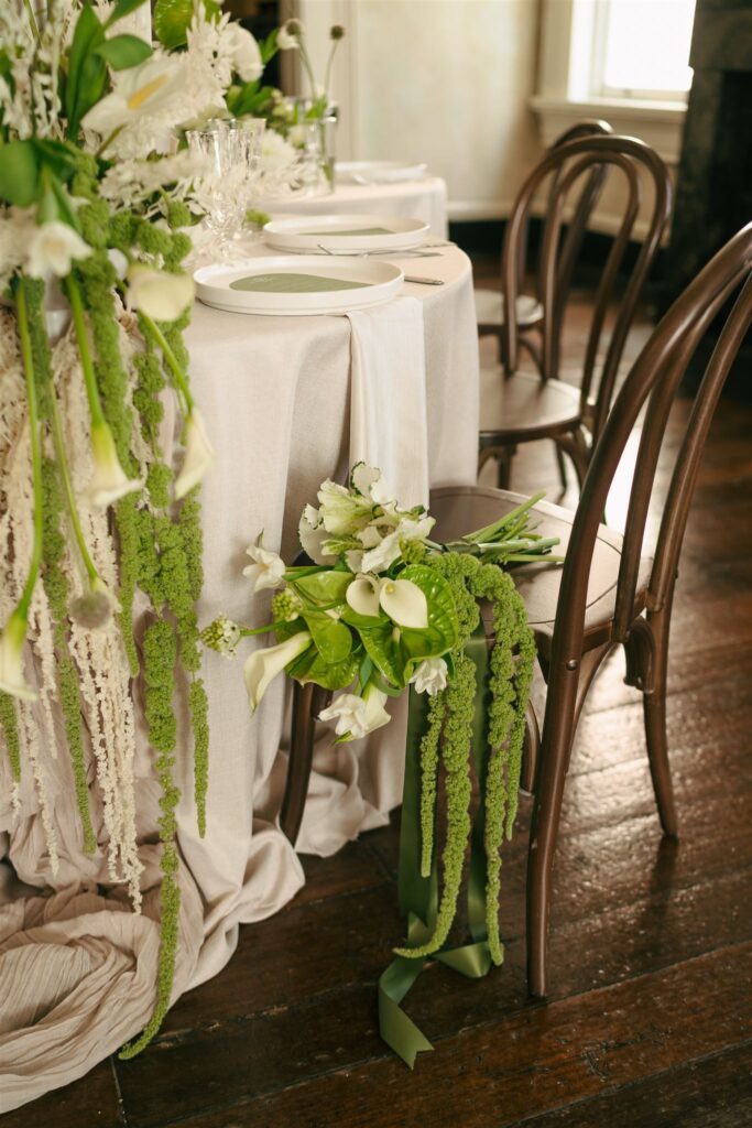 green floral wedding bouquet 
